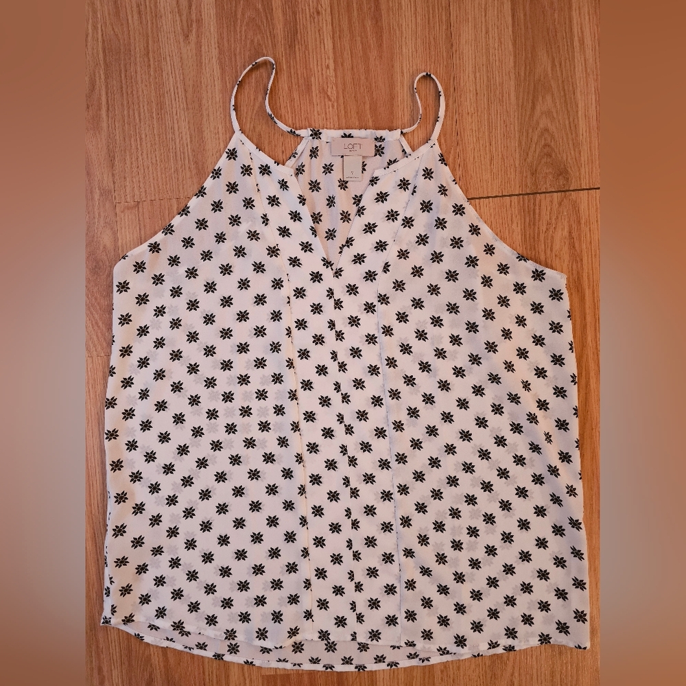 LOFT Black and White Floral Women's Top